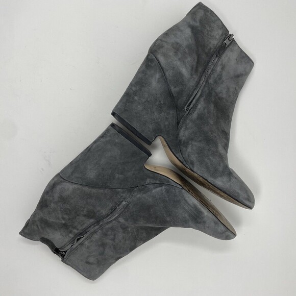 Sam Edelman Wilson Gray Suede Leather Zip High Wedge Heel Ankle Boots Size 9.5 M - Picture 5 of 9